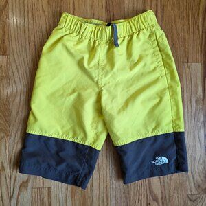 NORTH FACE Boy's Quick Dry Pull on Shorts | Size Medium 10-12 | Yellow Gray